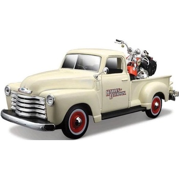 Maisto - Harley-Davidson Custom, 1950 Chevrolet 3100 Pickup + 2001 FLSTS Heritage Springer