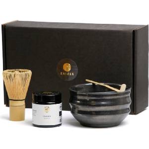 KAIZEN® Комплект Ichiban Organic Matcha - 1 комплект с купа, метла, лъжица и 30 g био матча Ichiban