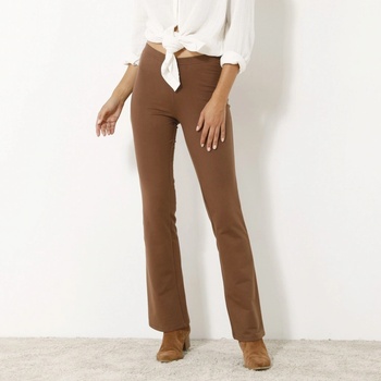 Blancheporte Hrejivé bootcut legíny z česaného moltonu hnedosivá