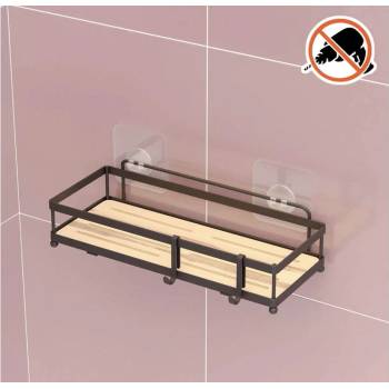 Tekno-Tel Поставка за баня tekno tel st-180hb , 1 ниво, с двойно лепяща лепенка , черно (9999150119)