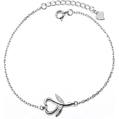 DELIS Сребърна гривна, jw654, модел "роза", с родиево покритие (jw654)