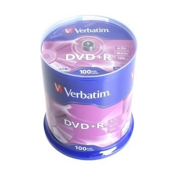 Verbatim DVD+R 4,7GB 16x, 100ks