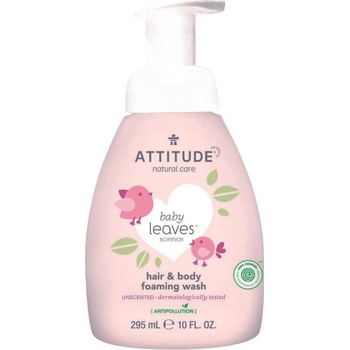 ATTITUDE Baby Leaves Pěnivé mýdlo a šampon 2v1 bez vůně 295 ml