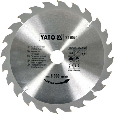 Kotouč na dřevo 250 x 30 mm 24z Yato YT-6070