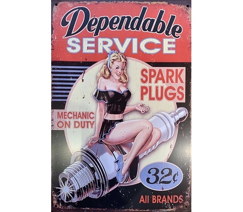Plechová ceduľa Dependable Service