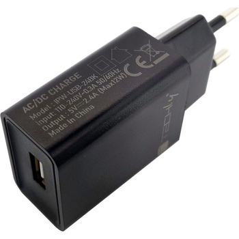 TECHLY IPW-USB-24BK зарядно за мобилни устройства Универсален Черен Променлив ток (AC) На закрито (IPW-USB-24BK) (IPW-USB-24BK)