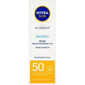 Nivea Sun Sensitive opaľovací krém na tvár SPF50 50 ml