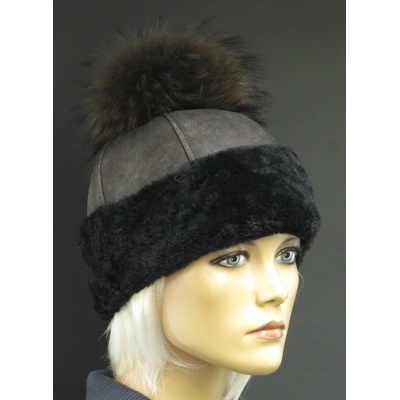 Splus dámská kožešinová čepice s černým lemem 5251 světle hnědá