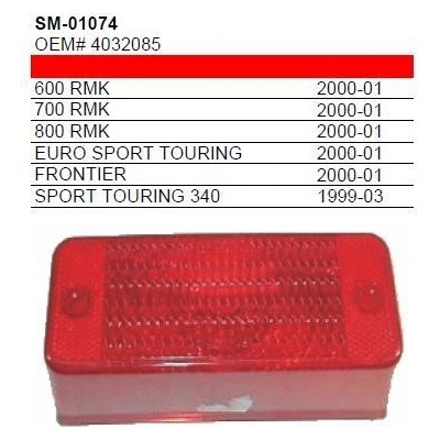 SPI SNOW sklo zadního světla SNOW POLARIS (4032085) (sněžný skútr)
