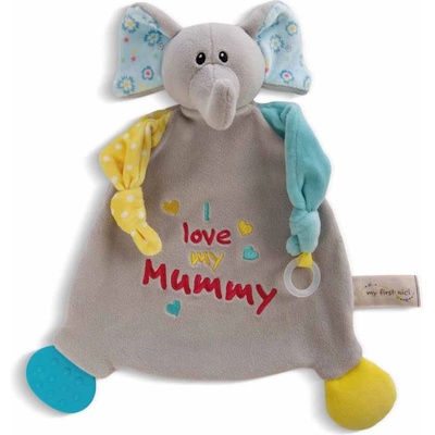 NICI Мека кърпичка за гушкане с чесалка NICI - Слон, 25 х 25 cm (48893)