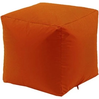 Pufrelax Пуф 130л. , Табуретка Куб XL - Teteron Neon Orange, Перящ се калъф, Пълнеж от Полистиролни перли, за открито (PUF-G-CXL-TEX-NEOR)