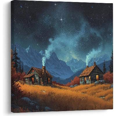 Obraz sváteční noční obloha - 70x70