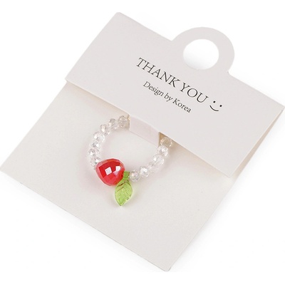 Prima-obchod Prsten pružný z broušených korálků s AB efektem 4 červená 119134