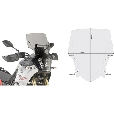 D2145S plexi kouřové Yamaha XT 700 Z Ténéré (19-24), vxš395x395 mm | Zboží Auto