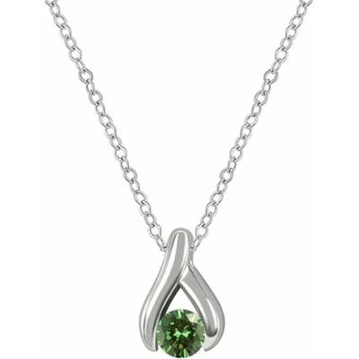 Eppi Minimalistický prívesok so zeleným diamantom Tressa P48616