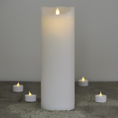 SIRIUS Vosková LED sviečka, 30 cm, biela