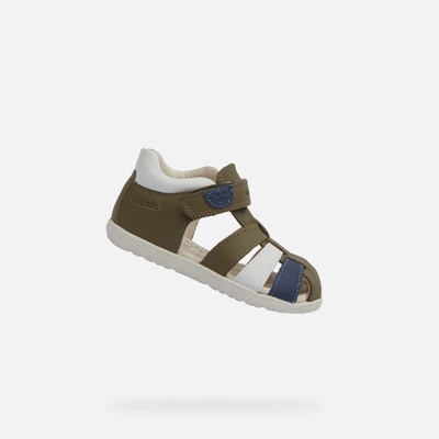 Geox Light green boys' sandals Macchia Boys modrá biela kaki