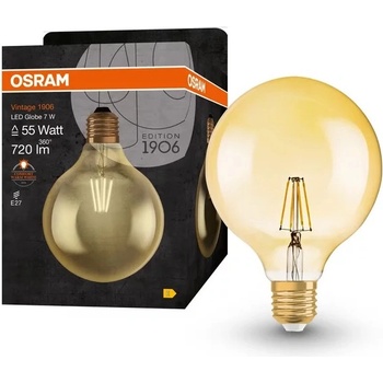 Image 1 of OSRAM Led КРУШКА osram vintage 1906 cla globe125 2.5w e27 7w gold52 2400k (202401351)