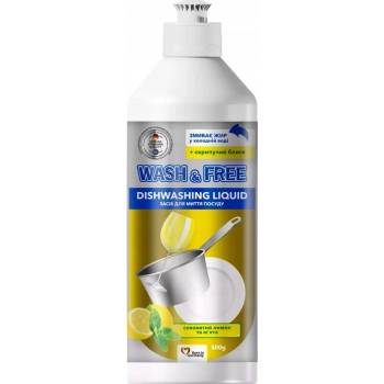 Wash & Free Tekutý prostriedok na umývanie riadu Citrónový Mätový, Príjemný 500 ml
