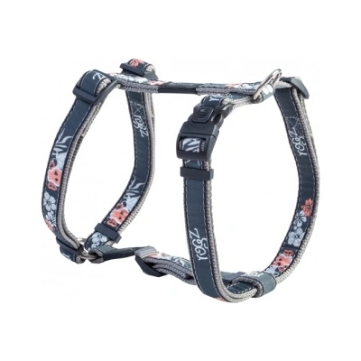 Rogz Fancy Dress Harness Medium -Нагръдник за кучета с вратна обиколка от 28 до 46см. и гръдна от 32 до 52 см. черен с цветя