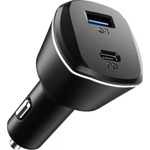 Spigen Зарядно за кола с технология за бързо зареждане с USB и USB-C изход - Spigen PC1800 PowerArc 30W ArcStation 2-Port Car Charger (черен) (000CG24748)