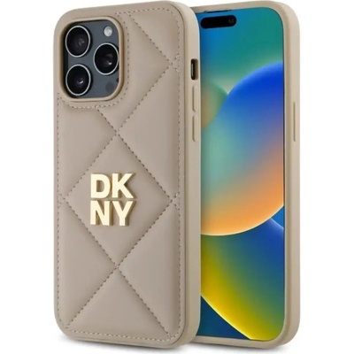 DKNY Калъф DKNY Quilted Stack Logo iPhone 14 Pro - бежов (3666339261078)