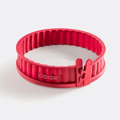 coox Силиконова форма за киш COOX с порцеланова основа в червен цвят - Ø18 х h4 см (COOX 1614-301)