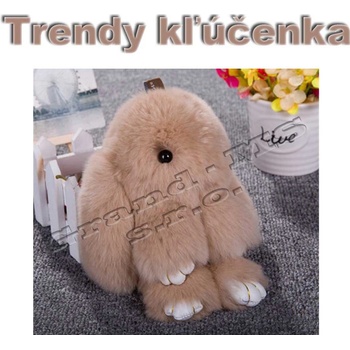 Prívesok na kľúče Trendy Zajac Pom Pom bledo hnedý