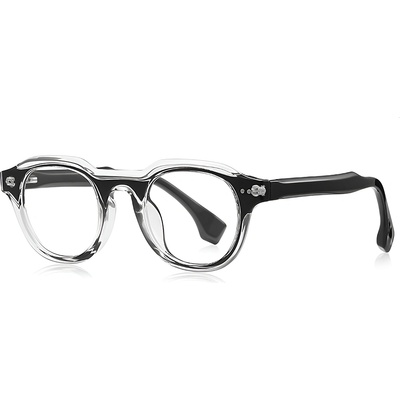 Techsuit Очила за компютър Techsuit Anti-Blue Light Glasses Reflex PC (LS088) - дамски, кръгли - Черен градиент