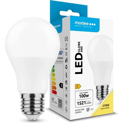 Modee Lighting LED žiarovka E27 13,8W 2700K A60 100W