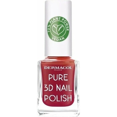 Dermacol Prírodný lak na nechty Pure 3D 4 Poppy Red 11 ml