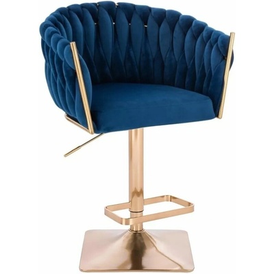 LuxuryForm Design Norden Velur na zlatej hranatej podstave modrá