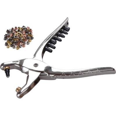 EXTOL CRAFT kleště děrovací-drukovací sada se 100ks oček, O 2,5-5mm