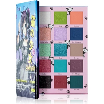 Rude Cosmetics Manga Collection Pigments & Shadows Palette палитра сенки за очи цвят Cat Girl Chronicles 22 гр