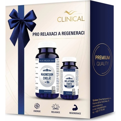 Clinical Magnesium Chelát B6 100 kapslí + Melatonin Forte Original 30 tablet
