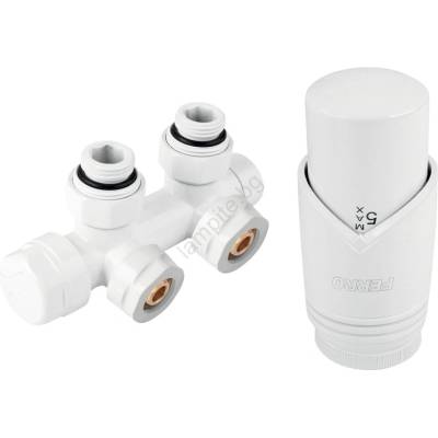 Novaservis - Бял ъглов комплект за радиатори със централно присъединяване (NR0086)