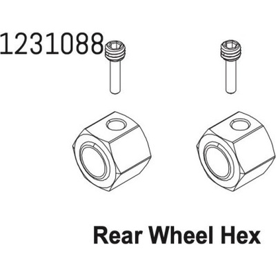 Absima 1231088 Rear Wheel Hex CR4.4 2