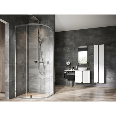 Ravak Nexty čtvrtkruhový sprchový kout NSKK3, 77-79,5x77-79,5x195 cm, chrom lesk, sklo transparent 3O644C00Z1