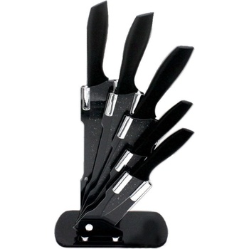 Image 1 of ZEPHYR Комплект ножове с поставка zephyr zp 1633 bs5as, 6 части, Неръждаема стомана, Мраморно покритие, Черен (1630120198)