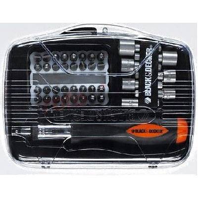 Комплект битове и вложки black+decker, 40 части, с тресчотка и отвертка a7062 (a7062)