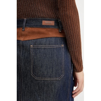 Liu Jo Дънкова пола Liu Jo в тъмносиньо къса разкроена UF5085. DS073 (UF5085.DS073)