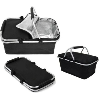 Termo skládací nákupní košík s víkem černý