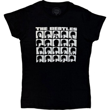 The Beatles Hard Days Night Faces Mono Black S Дамски Риза (BEATHBTEE09LB01)