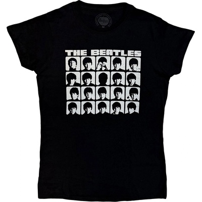 The Beatles Hard Days Night Faces Mono Black S Дамски Риза (BEATHBTEE09LB01)