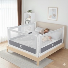 Monkey Mum zábrana na postel 120 cm světle šedá
