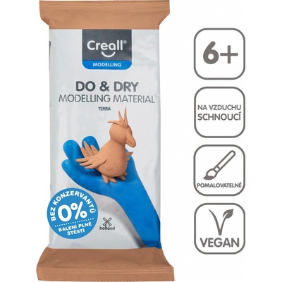 CREALL Modelovací hmota samotvrdnoucí DO&DRY HI 1000 g terakota