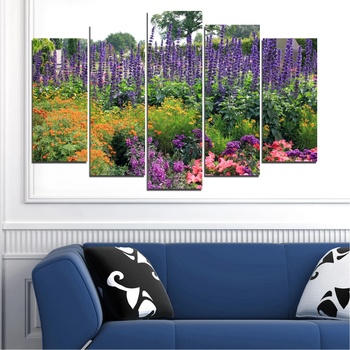 Vivid Home Декоративни панели Vivid Home от 5 части, Цветя, PVC, 160x100 см, Стандартна форма №0506