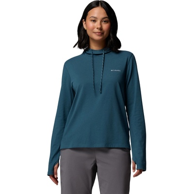 Columbia W Sun Trek LS Hoodie zeleno modrá