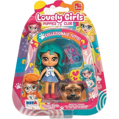RSTA Мини кукла RS Toys Lovely Girls - Със синя коса и аксесоари (12027C)