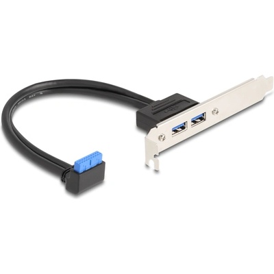Delock Кабел на скобата с кука и примка 1 бр. Гайка с пинхед USB 5 Gbps с 90° огъване и 2 бр. USB 5 Gbps с гайка тип А 50 cm